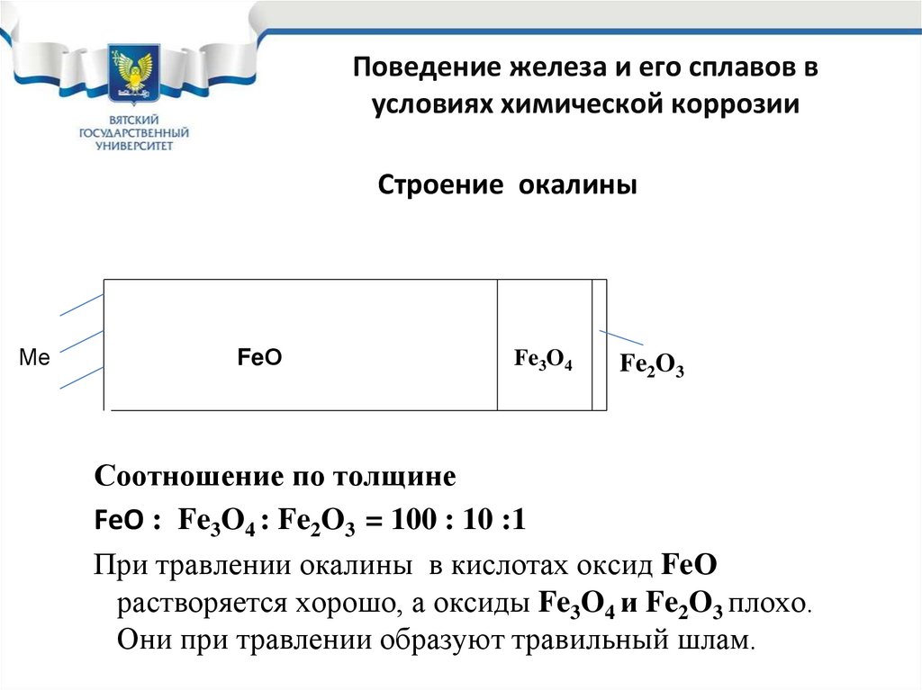 Поведение железа и его сплавов в условиях химической коррозии