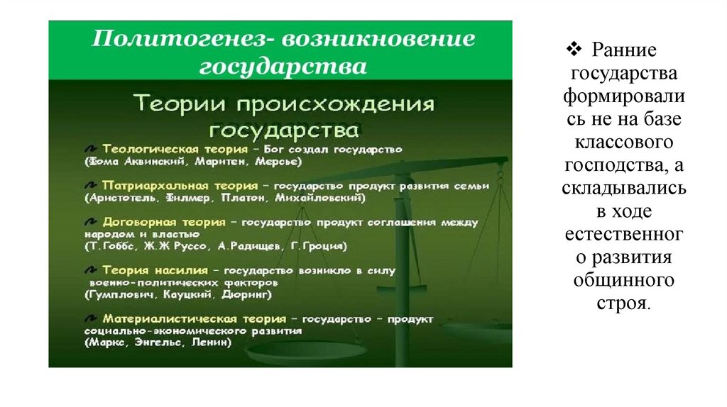 Ранние государства формировались не на базе классового господства, а складывались в ходе естественного развития общинного