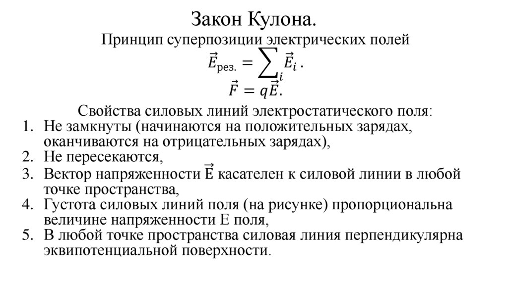 Закон Кулона.