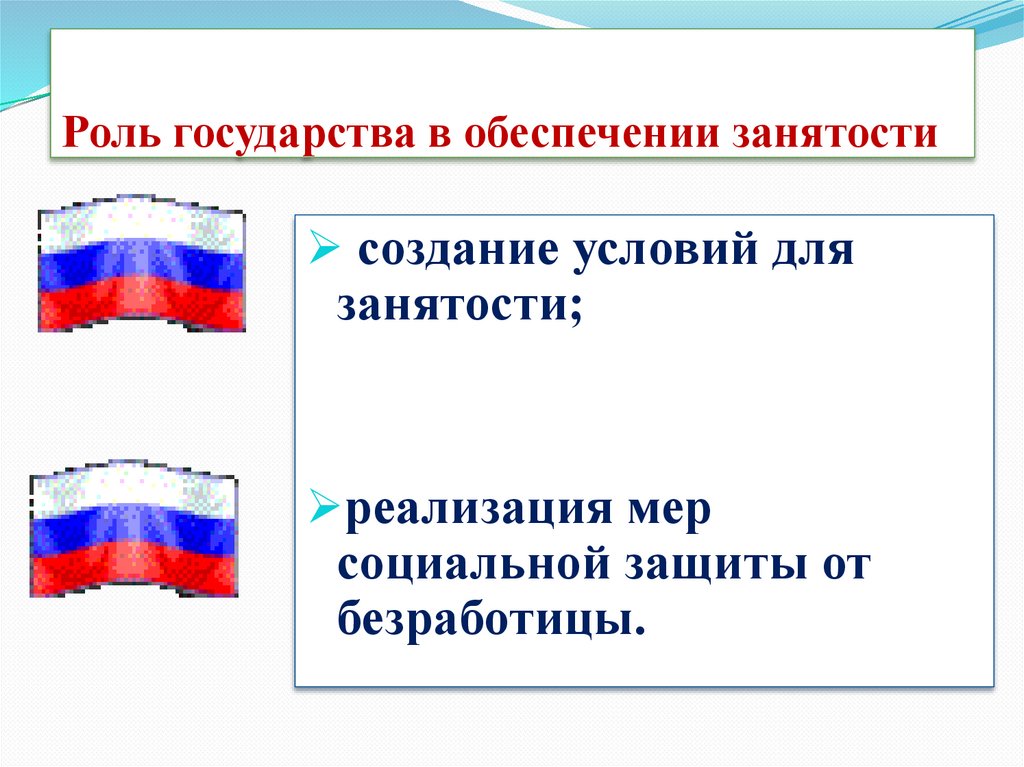 Роль государства в обеспечении занятости