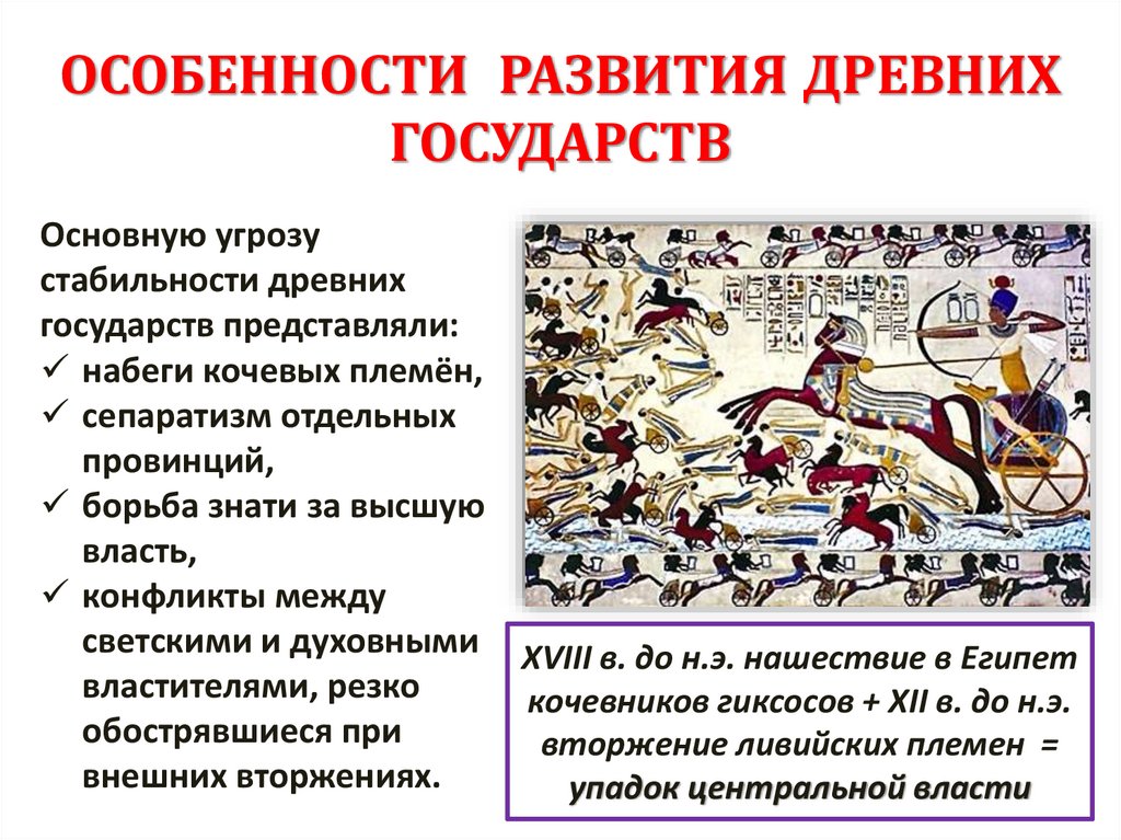 ОСОБЕННОСТИ РАЗВИТИЯ ДРЕВНИХ ГОСУДАРСТВ