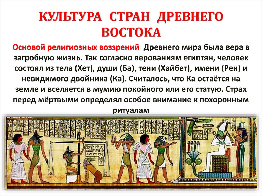 КУЛЬТУРА СТРАН ДРЕВНЕГО ВОСТОКА