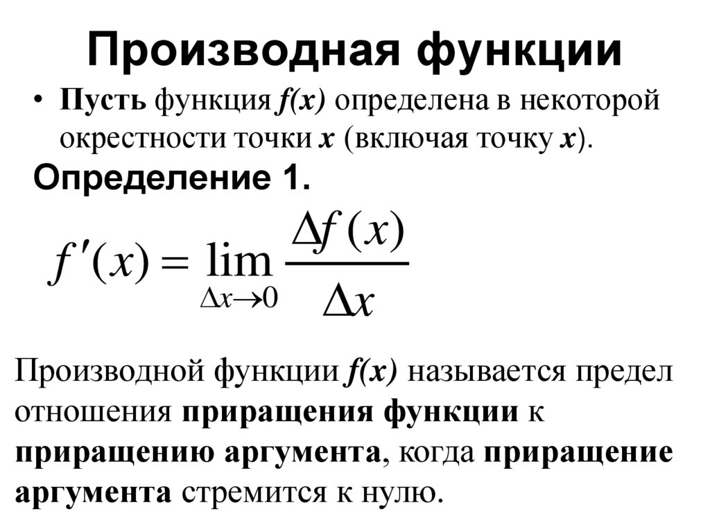 Производная функции