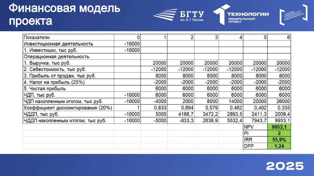 Финансовая модель проекта