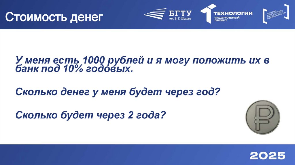 Стоимость денег