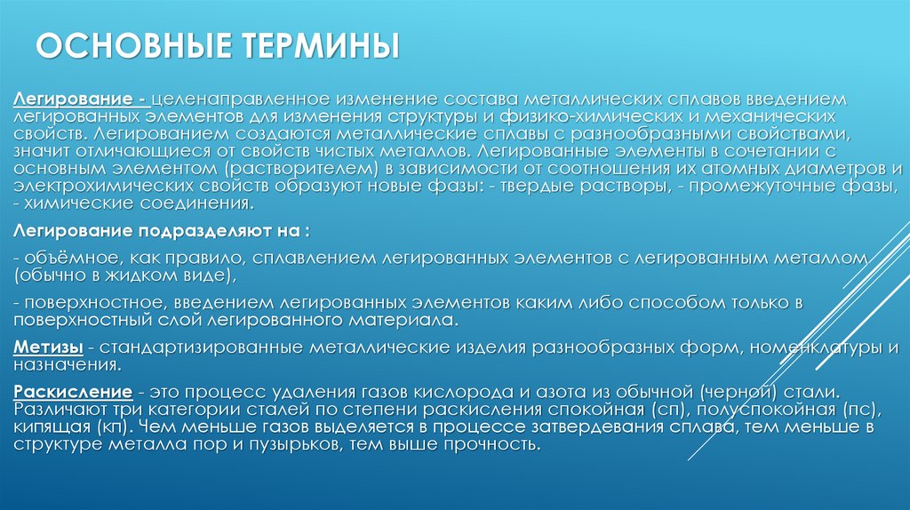 Основные термины