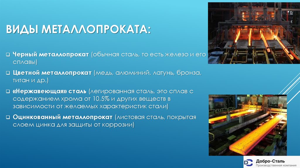 Виды металлопроката:
