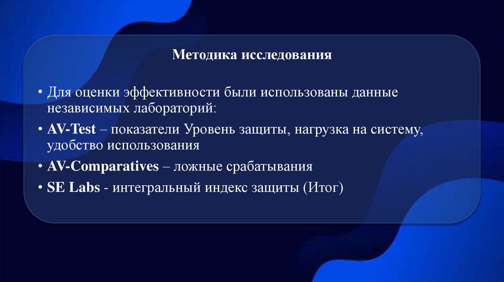 Методика исследования