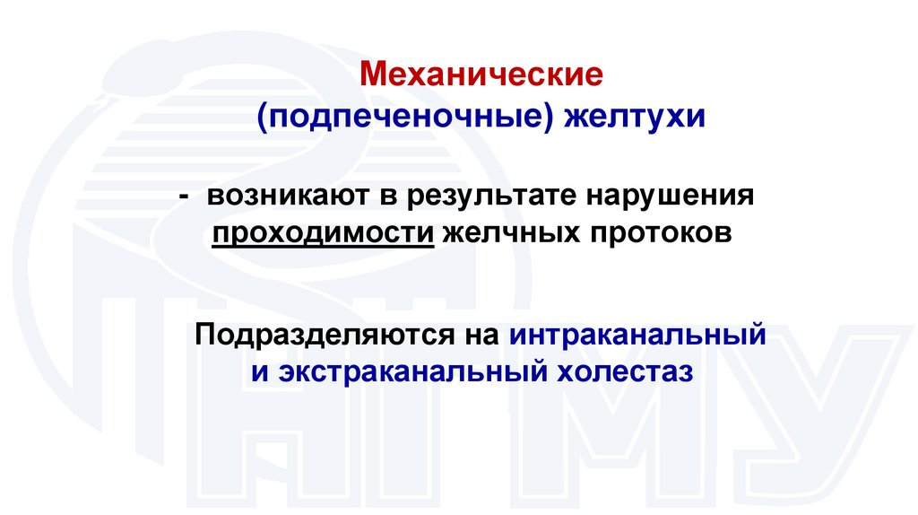 Механические (подпеченочные) желтухи