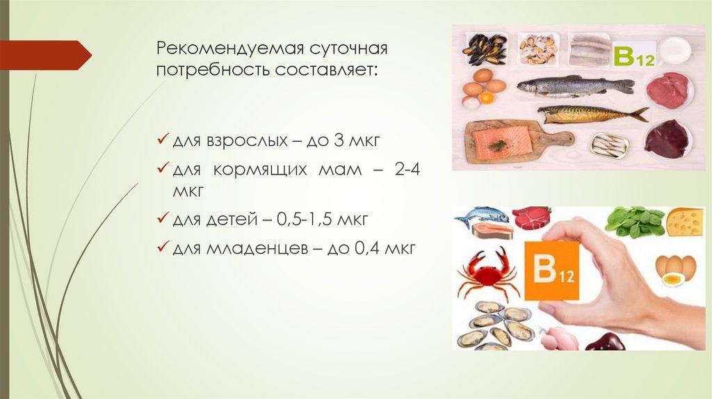Рекомендуемая суточная потребность составляет:
