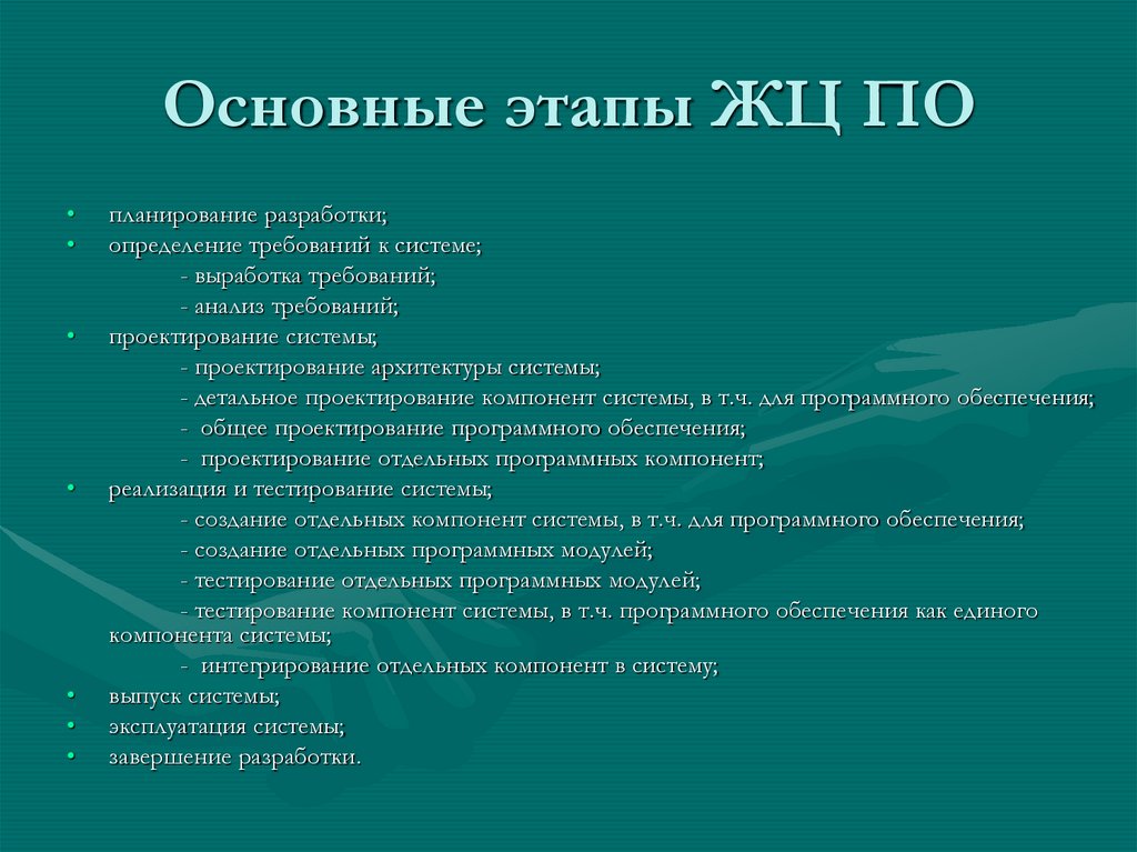 Основные этапы ЖЦ ПО