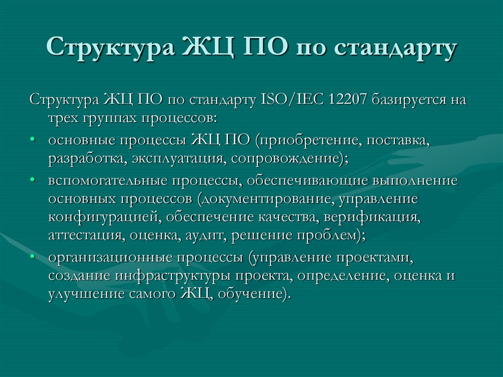 Структура ЖЦ ПО по стандарту