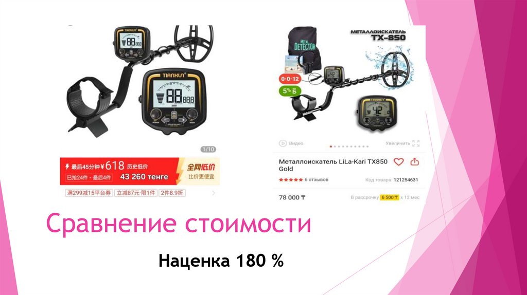 Сравнение стоимости