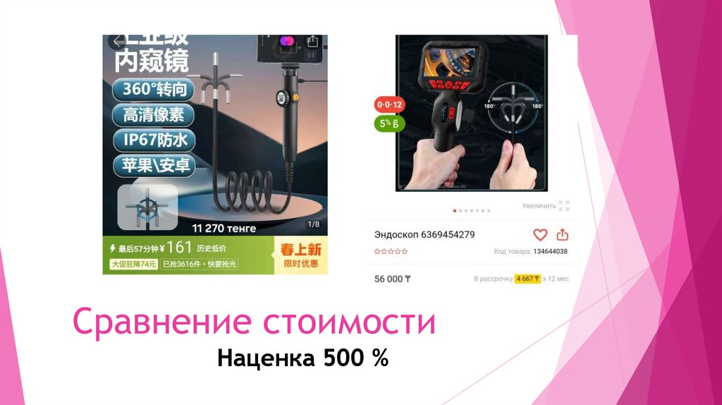 Сравнение стоимости