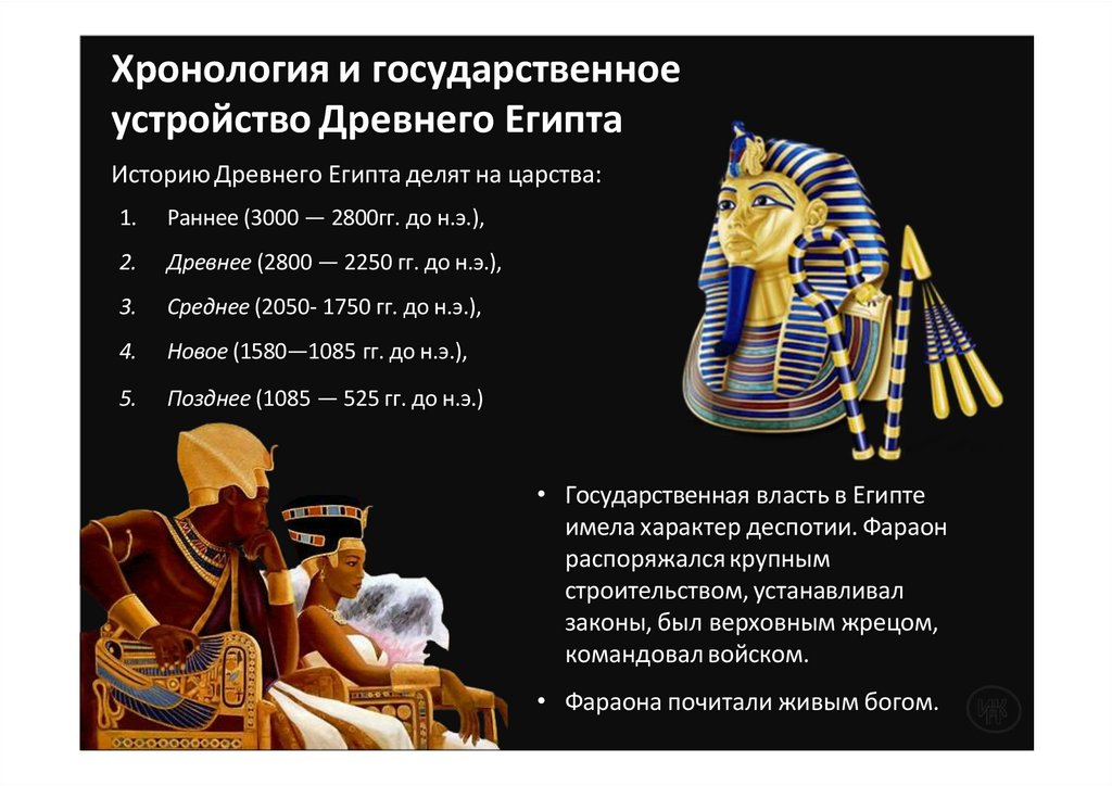 Хронология и государственное устройство Древнего Египта