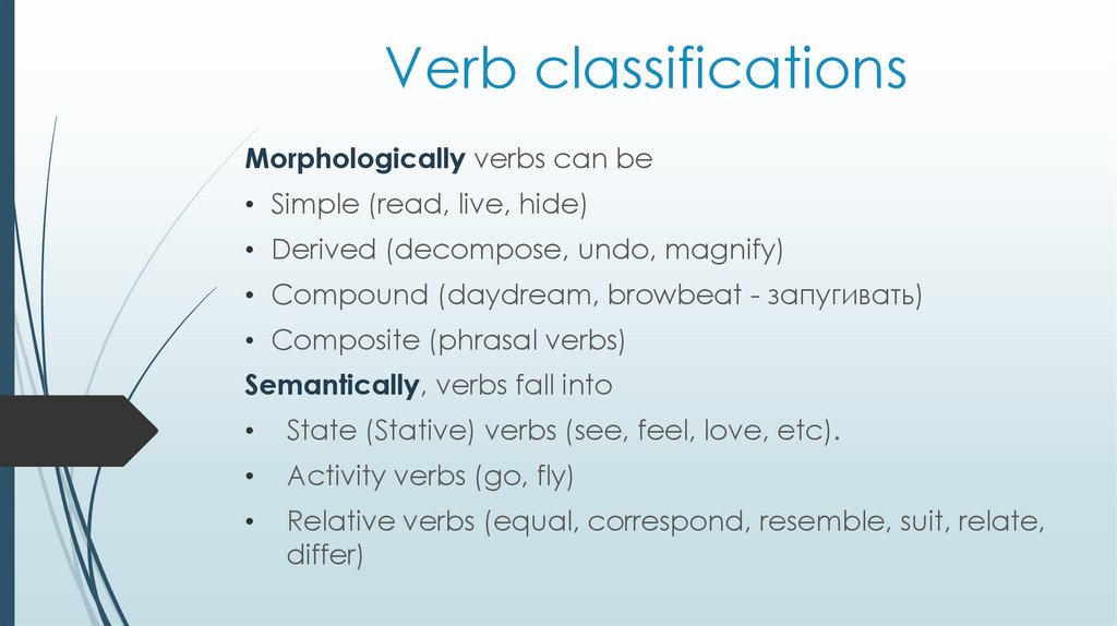 Verb classifications