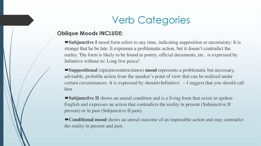 Verb Categories