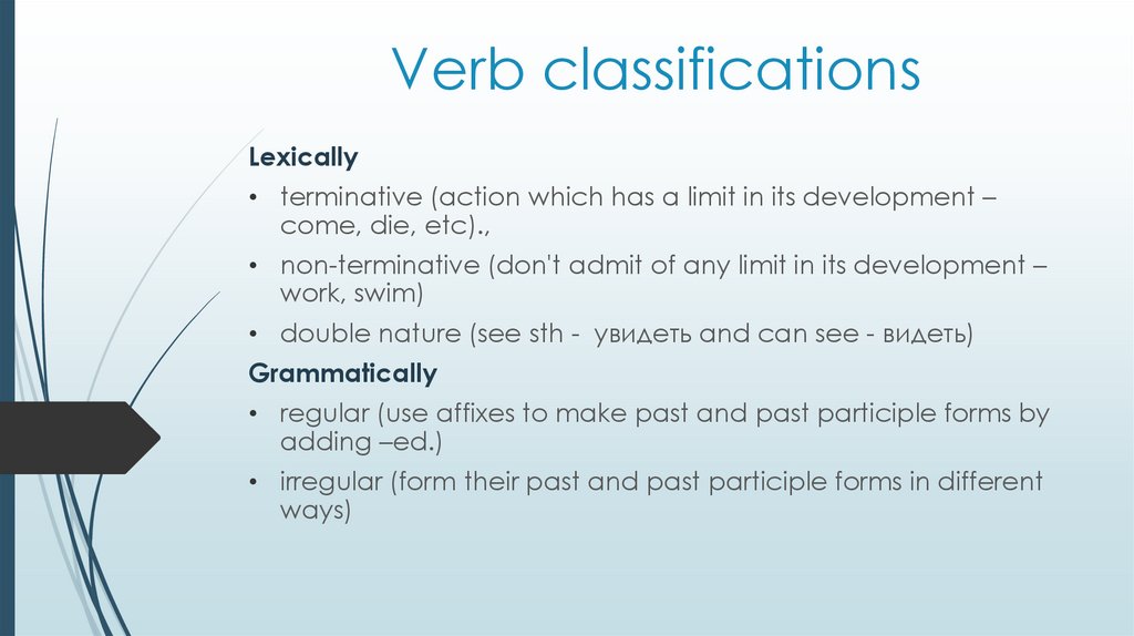 Verb classifications