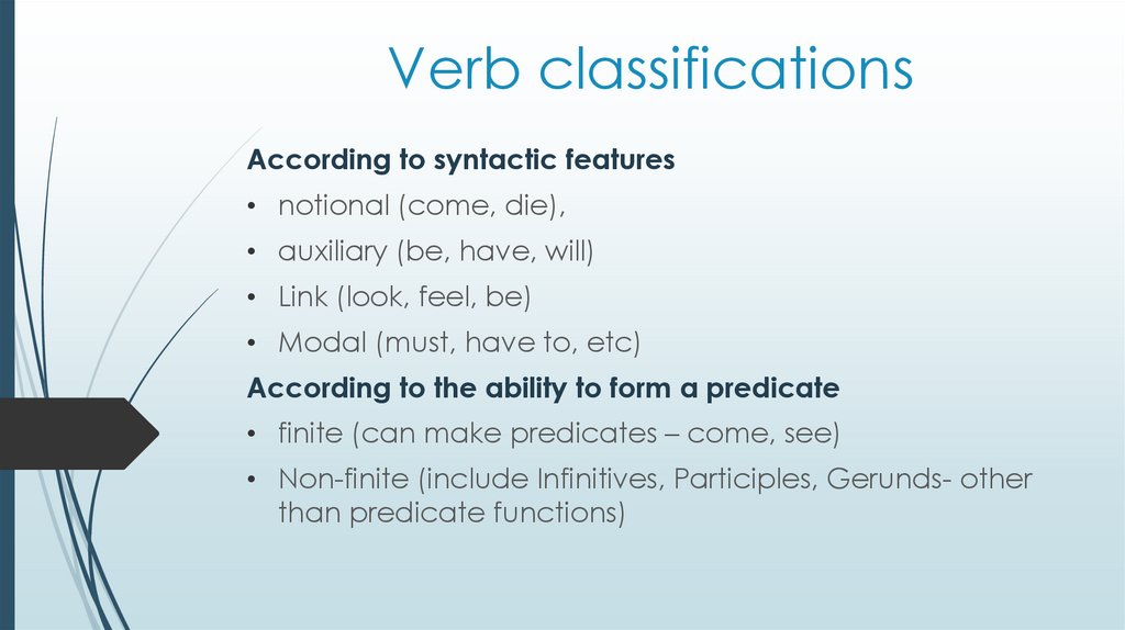 Verb classifications