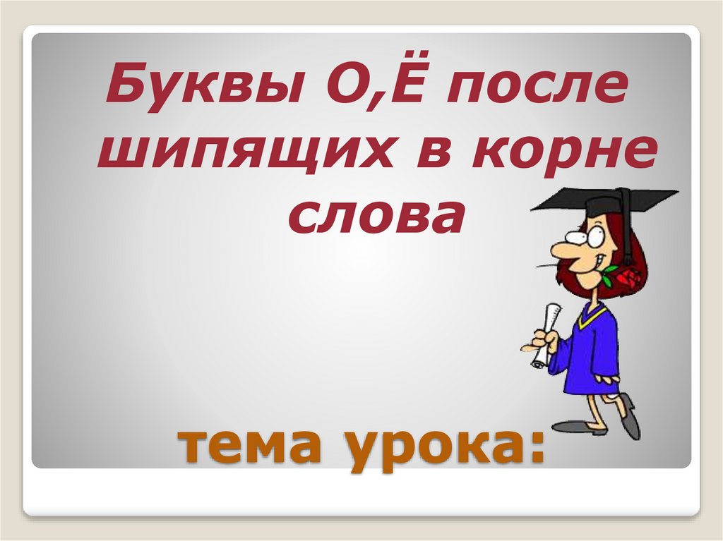 тема урока: