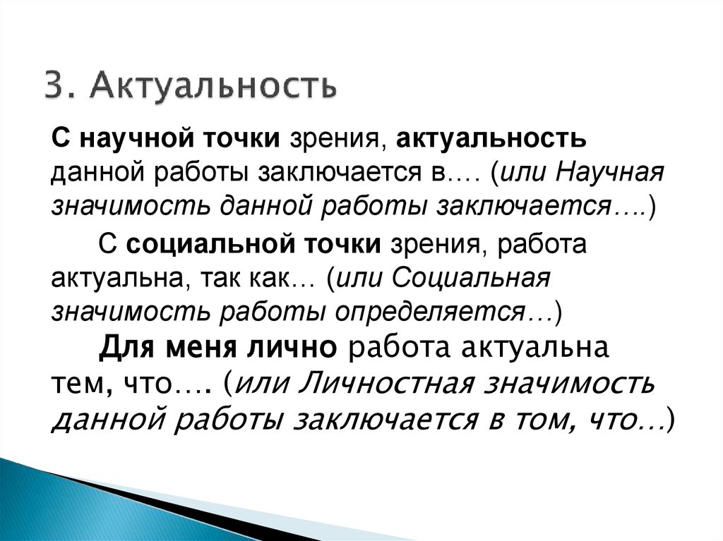 3. Актуальность