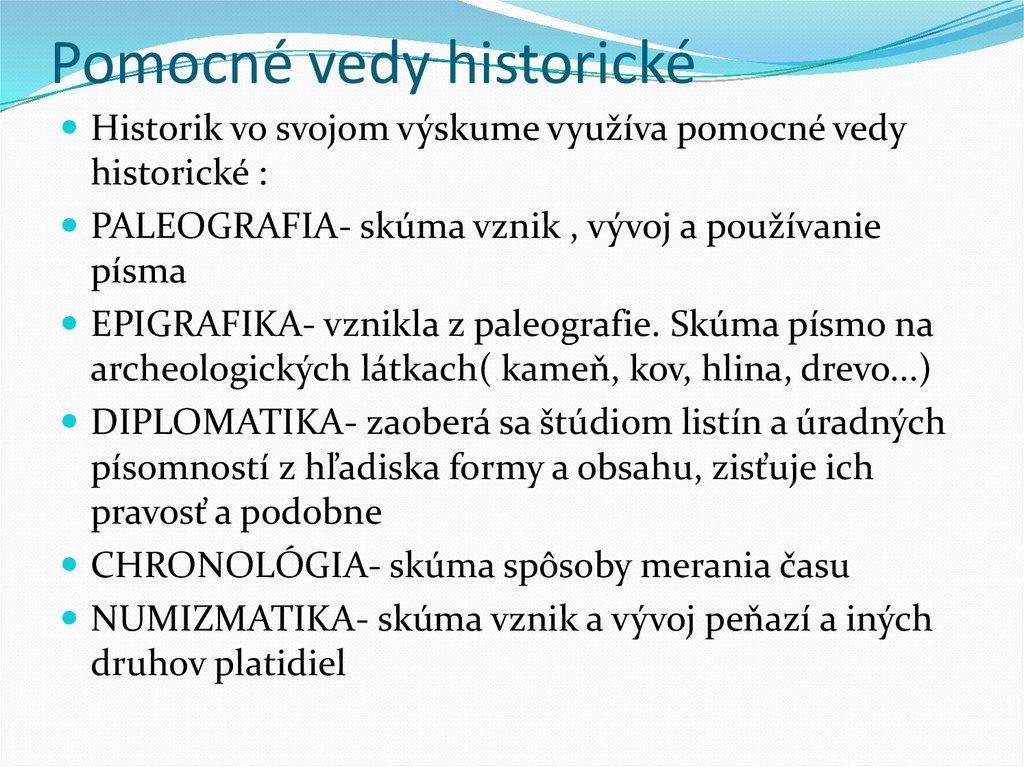 Pomocné vedy historické
