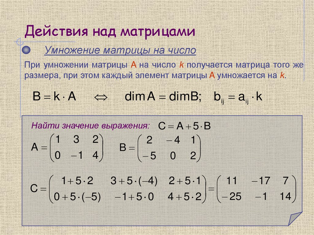 Действия над матрицами