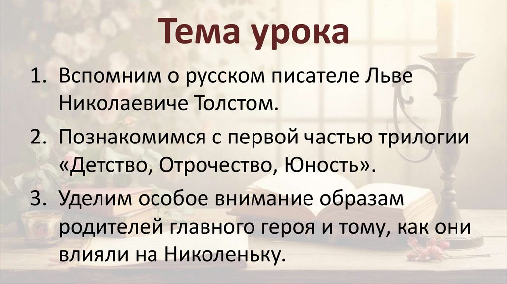 Тема урока