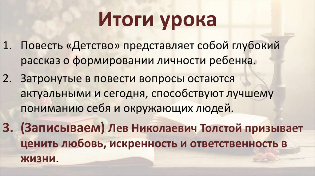 Итоги урока