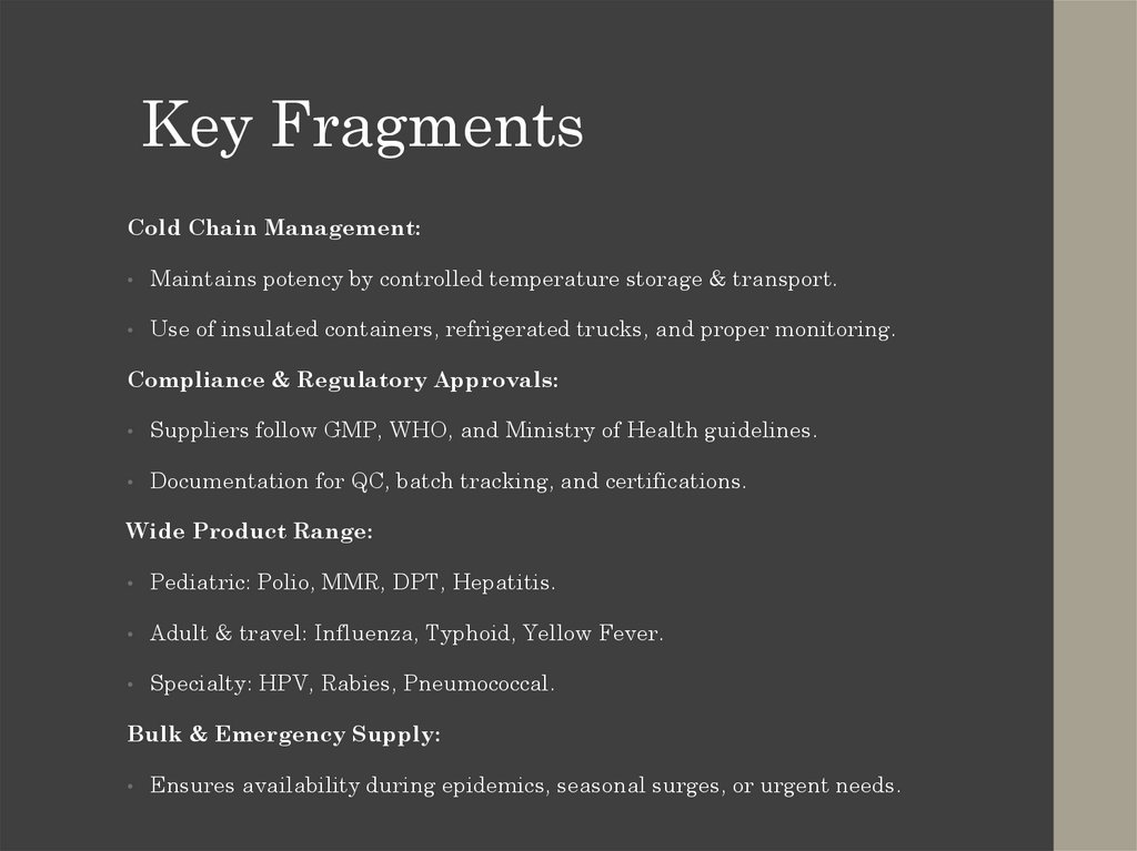 Key Fragments