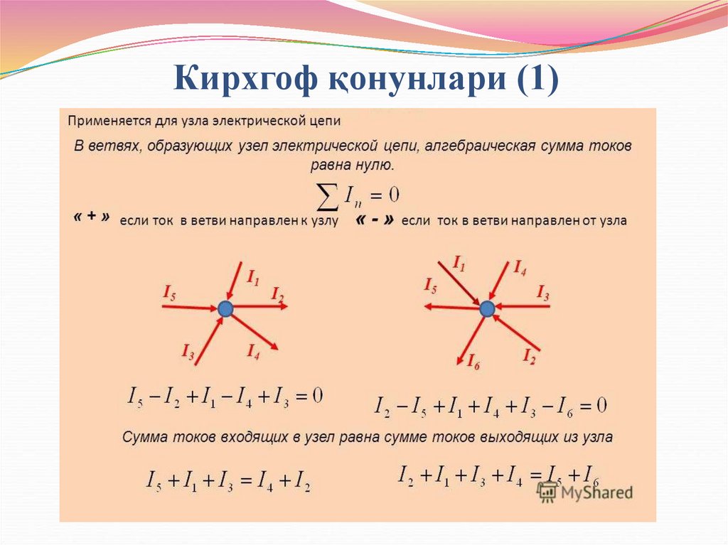 Кирхгоф қонунлари (1)