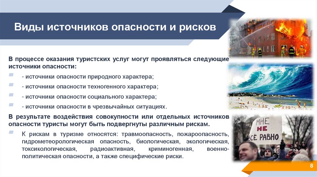 Виды источников опасности и рисков