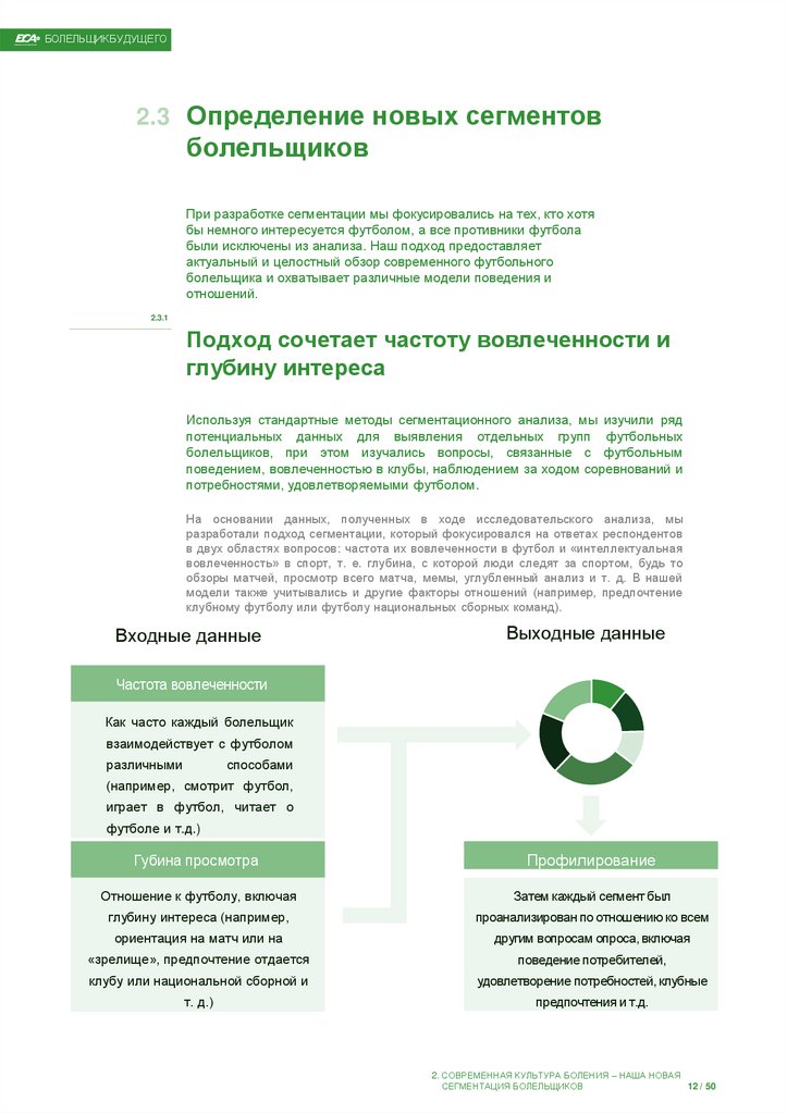 2.3 Определение новых сегментов болельщиков При разработке сегментации мы фокусировались на тех, кто хотя бы немного