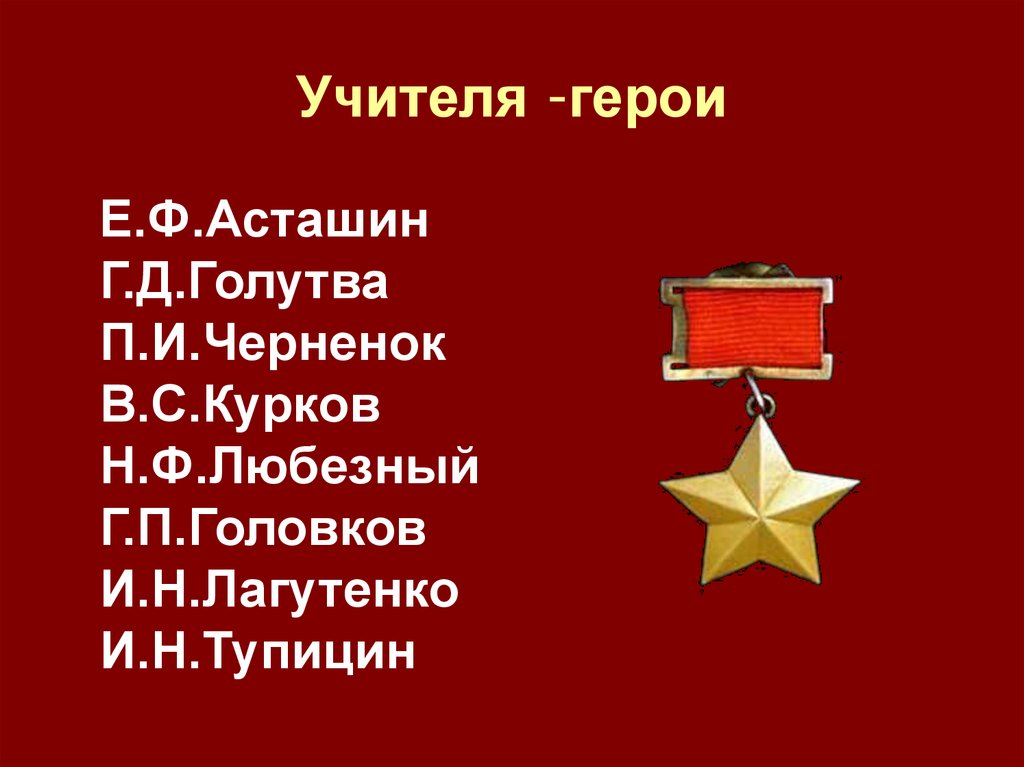 Учителя -герои