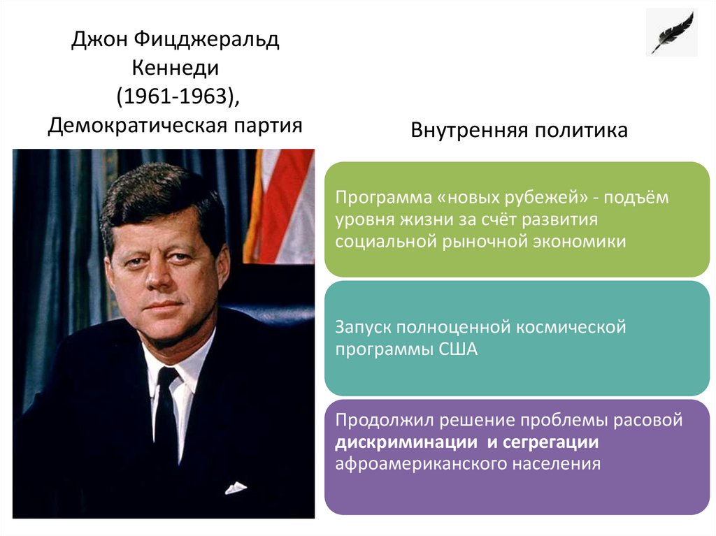 Джон Фицджеральд Кеннеди (1961-1963), Демократическая партия