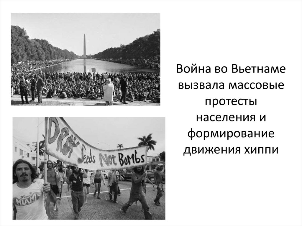 Война во Вьетнаме вызвала массовые протесты населения и формирование движения хиппи