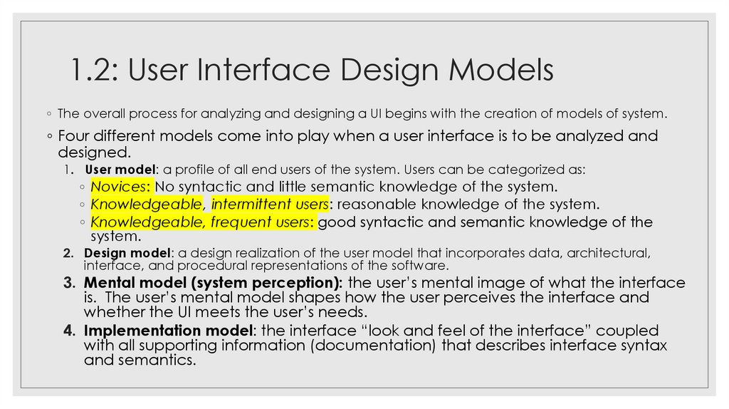 1.2: User Interface Design Models