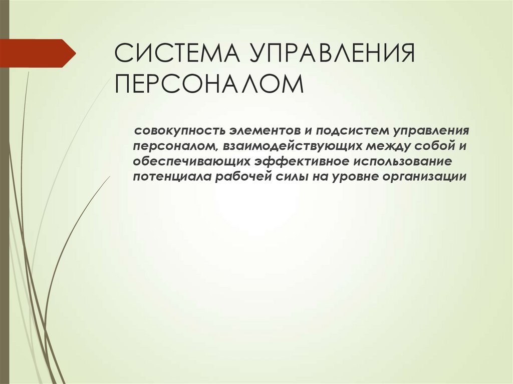 СИСТЕМА УПРАВЛЕНИЯ ПЕРСОНАЛОМ
