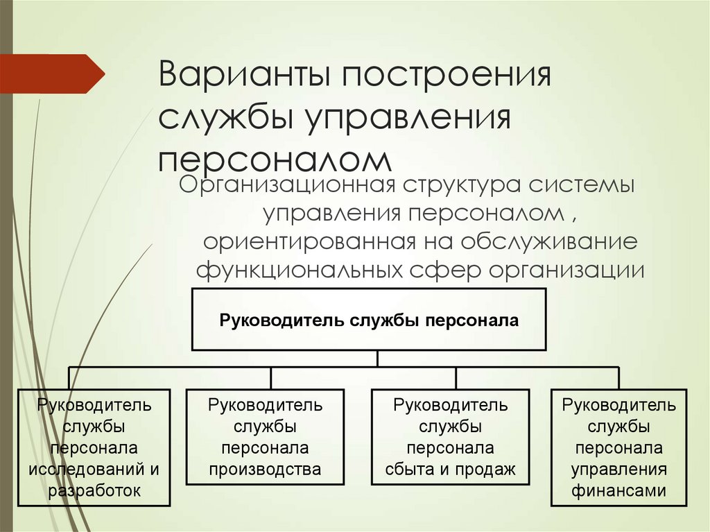 Варианты построения службы управления персоналом