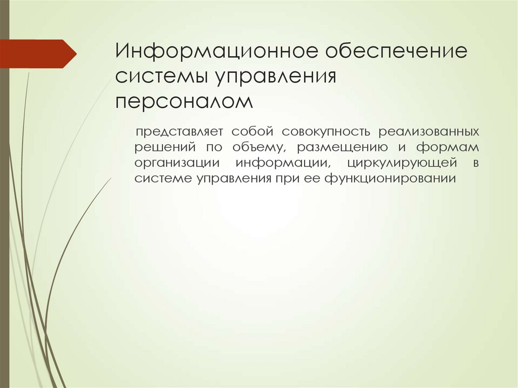 Информационное обеспечение системы управления персоналом