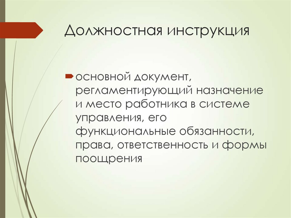 Должностная инструкция