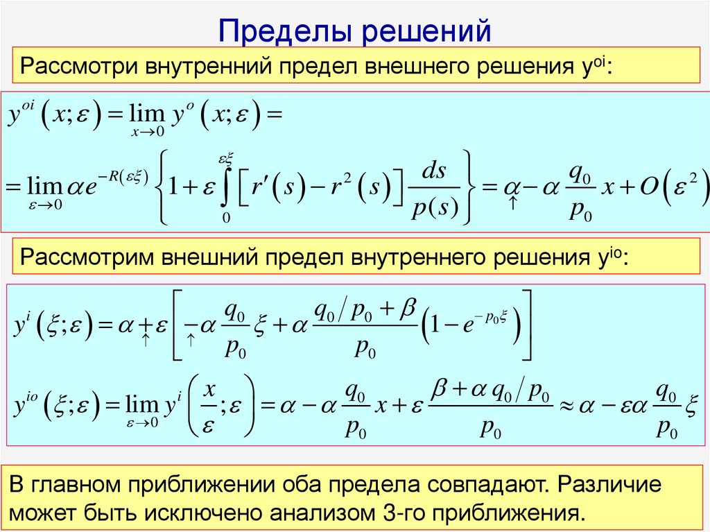 Пределы решений