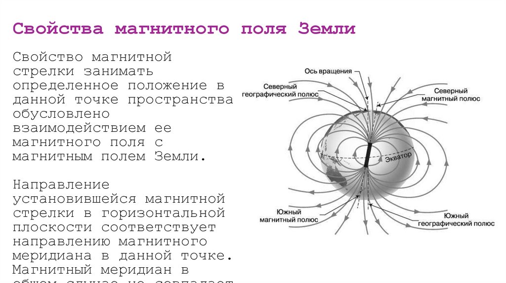 Свойства магнитного поля Земли