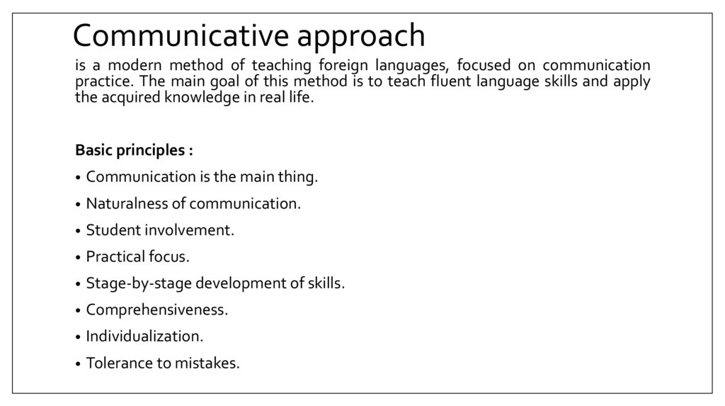 Communicative approach