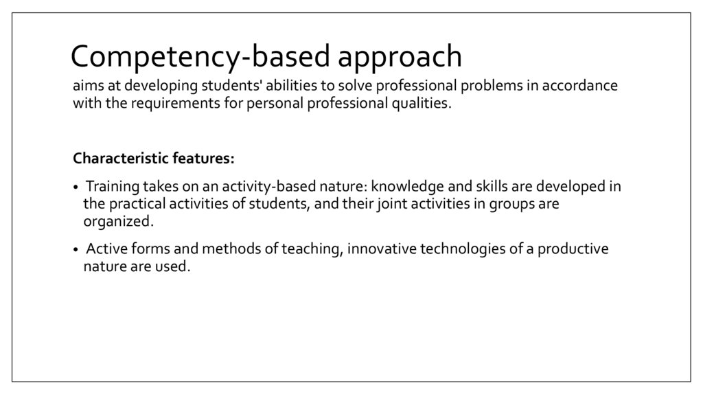 Competency-based approach