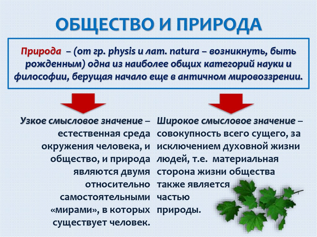 ОБЩЕСТВО И ПРИРОДА