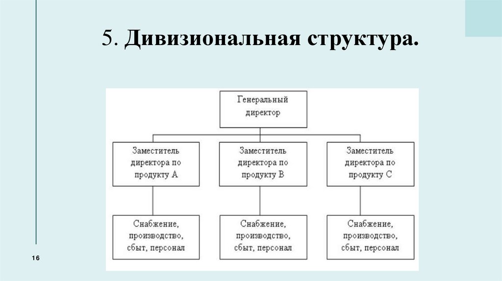 5. Дивизиональная структура.
