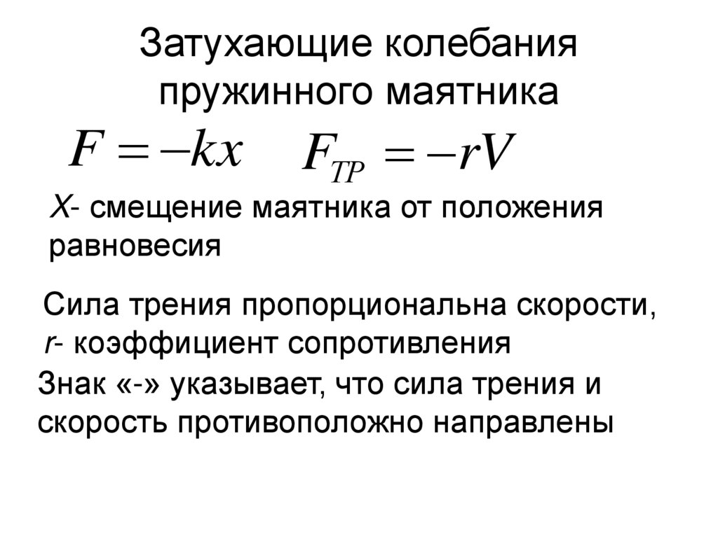 Затухающие колебания пружинного маятника