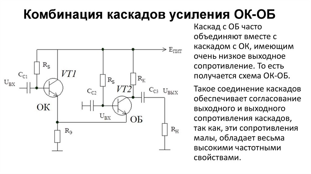 Комбинация каскадов усиления ОК-ОБ