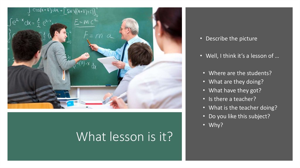 What lesson is it?